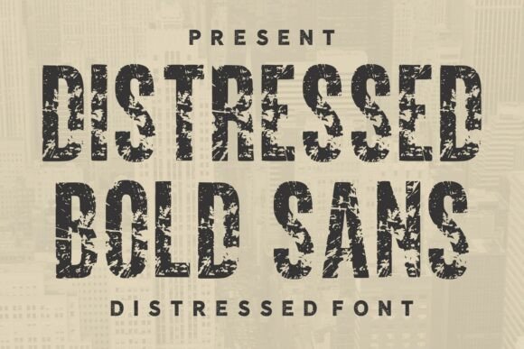 Distressed Bold Sans: Command Attention with Rugged, Worn Typography
